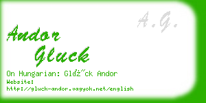 andor gluck business card